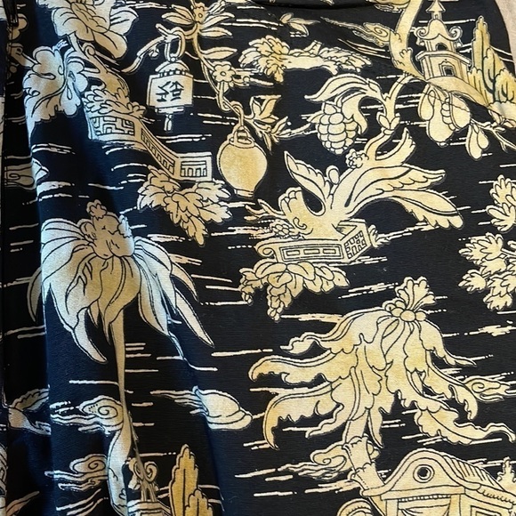 Chinoiserie Toile Pants Print Arts SM Tourist Sunday Brunch Black Statement Chic - Picture 10 of 12